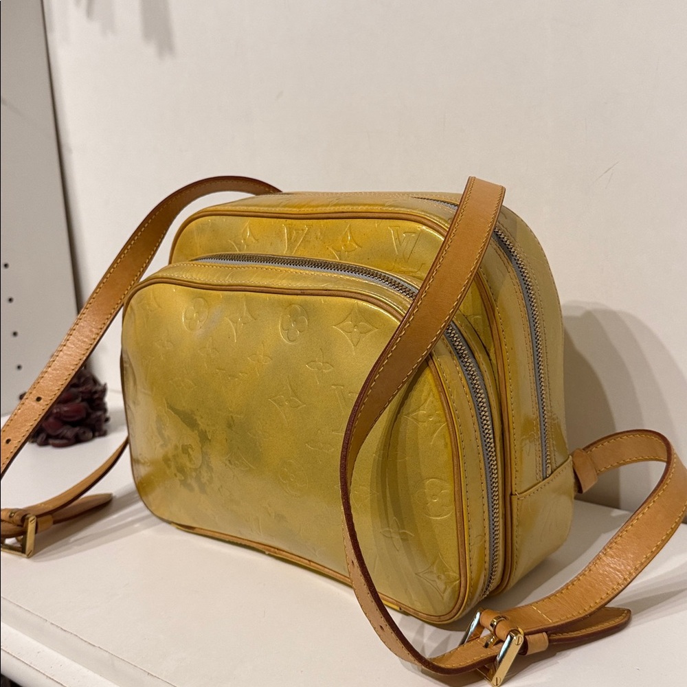 Louis Vuitton Shimmering Gold Bag-pack. Some stain - Picture 2 of 11